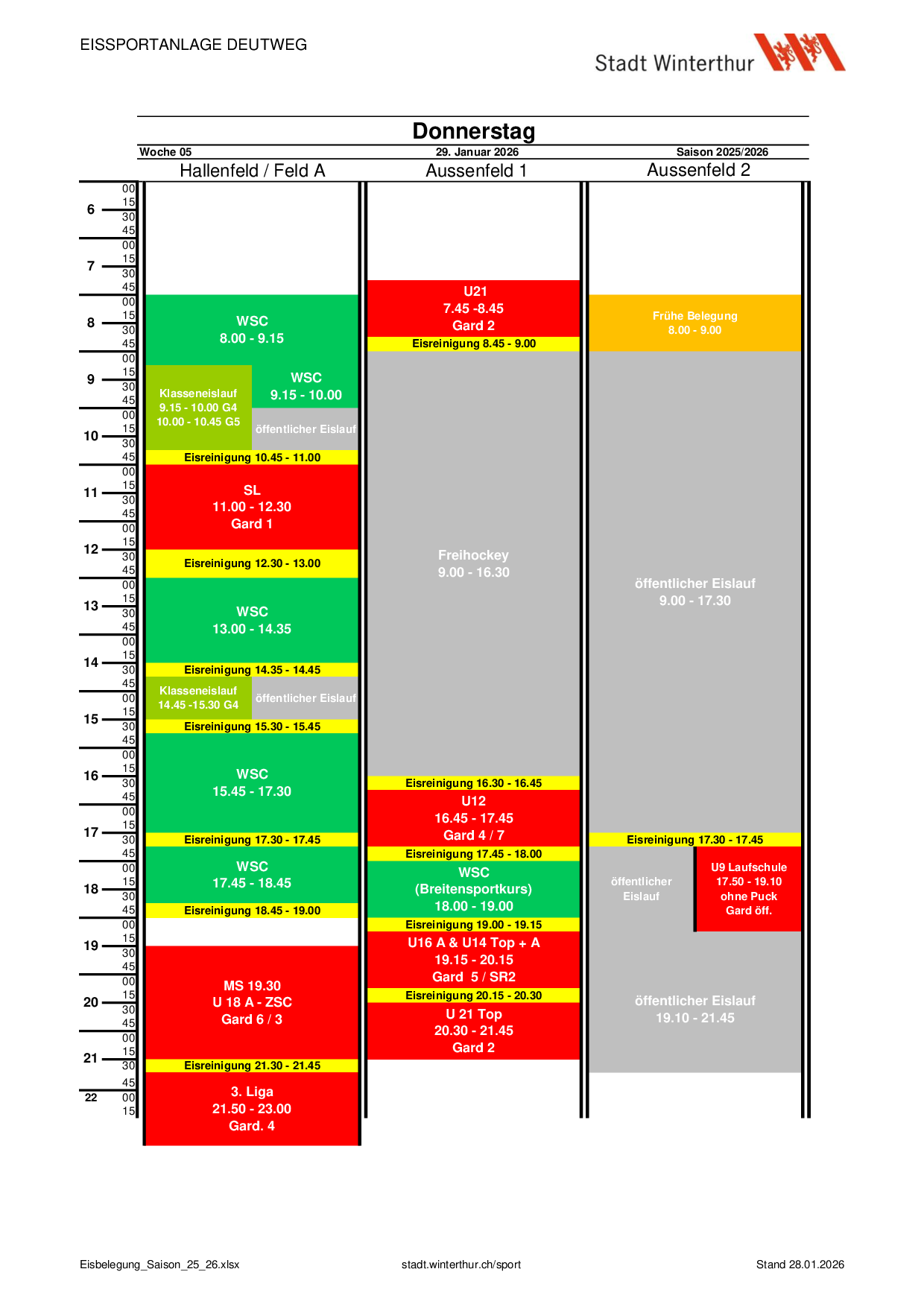 Donnerstag, 29.01.2026