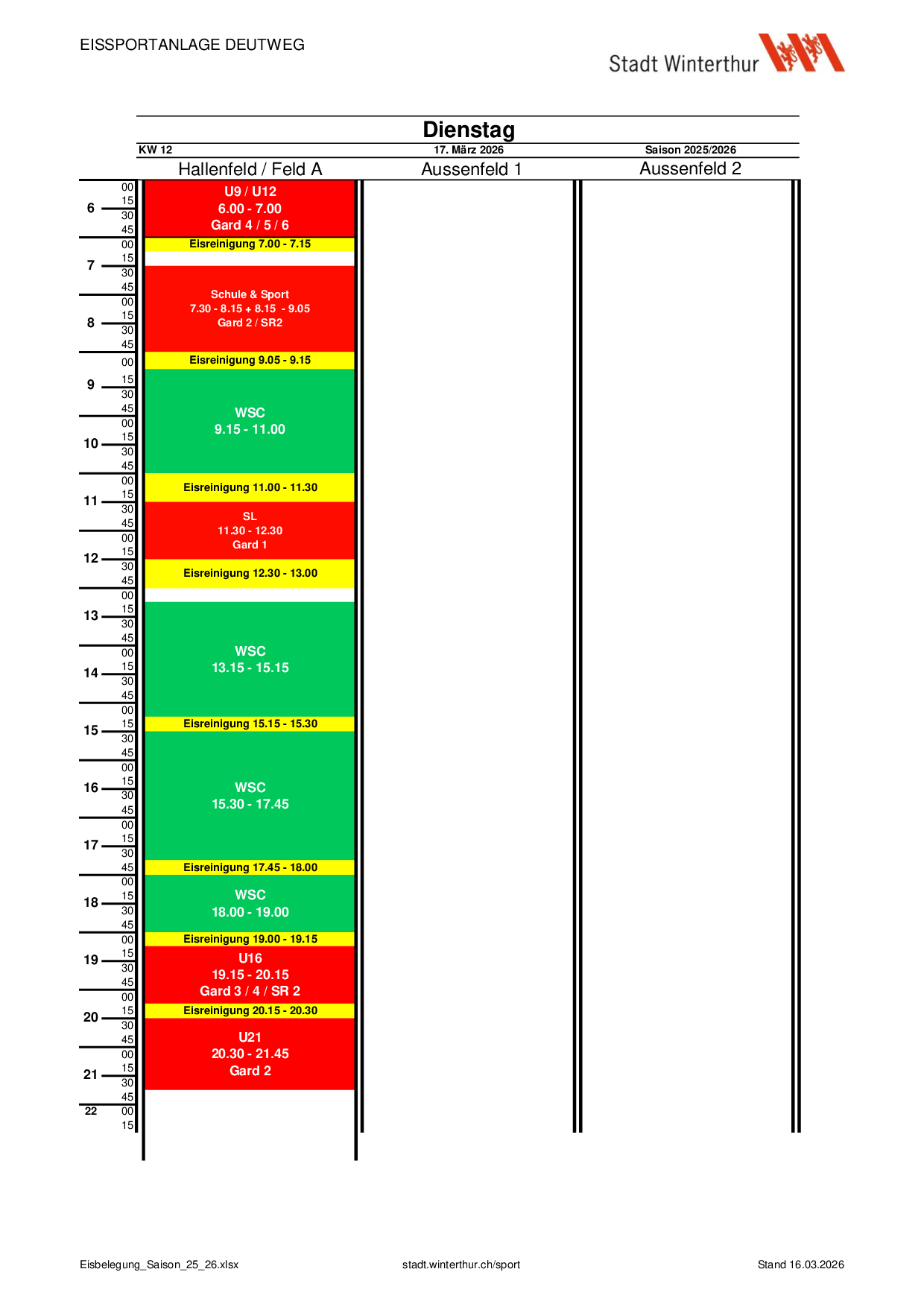 Dienstag, 17.03.2026