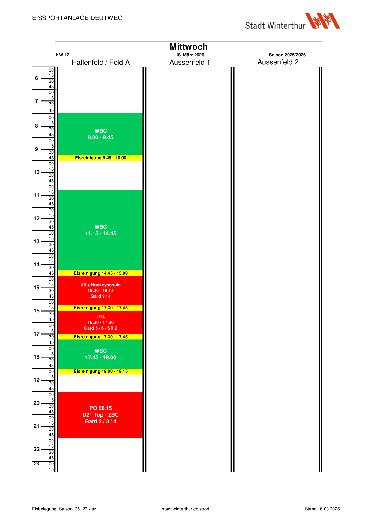 Mittwoch, 18.03.2026