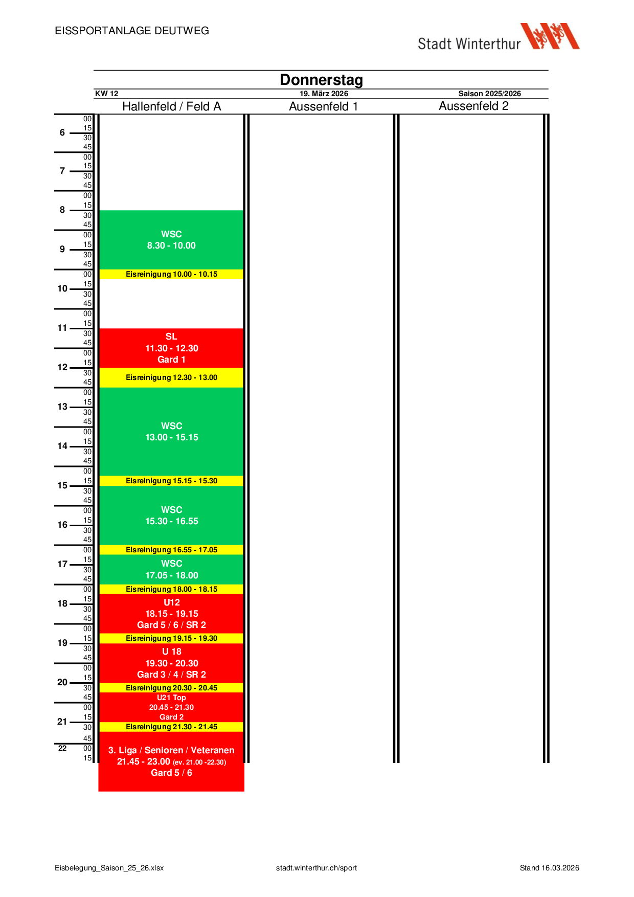 Donnerstag, 19.03.2026