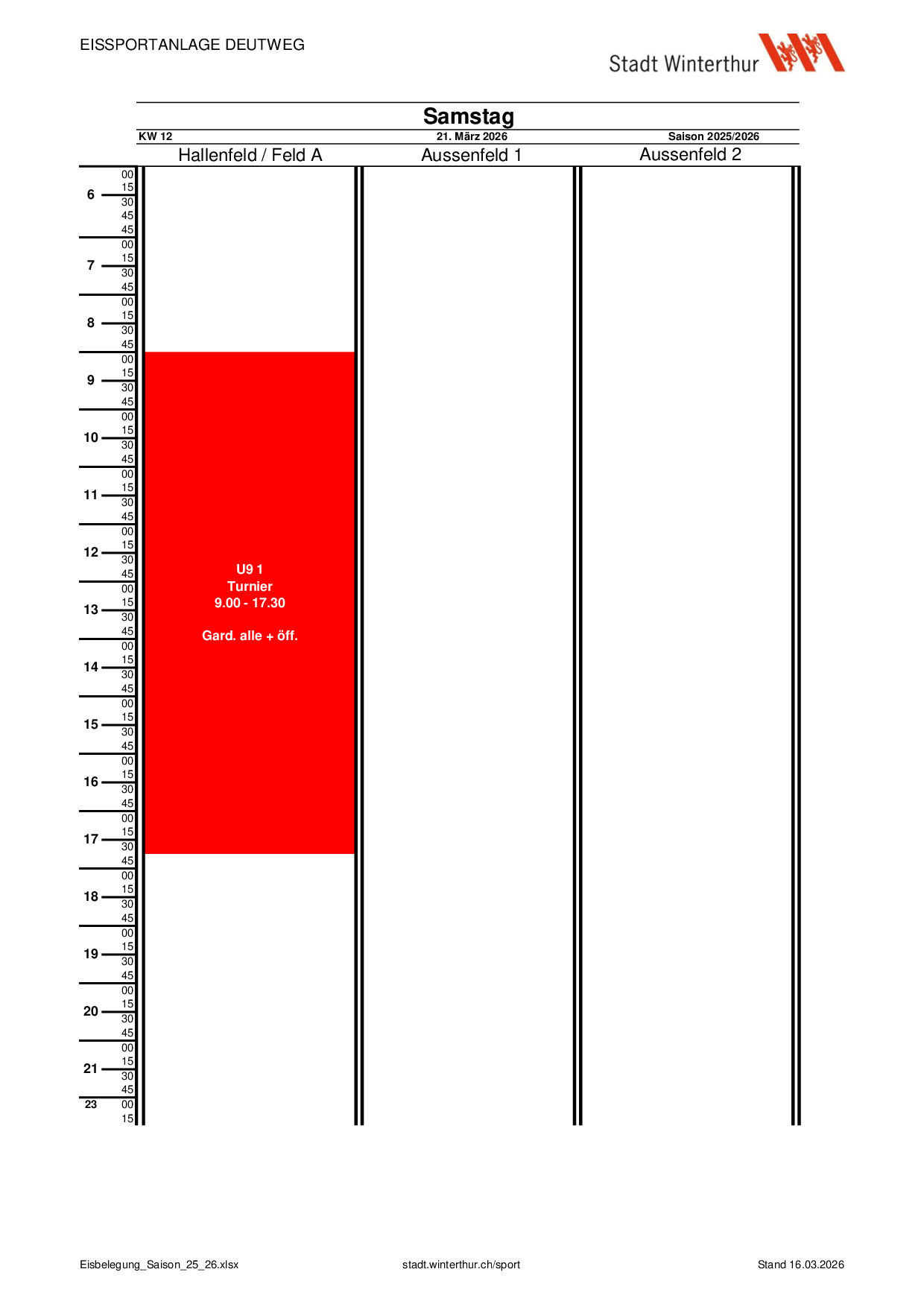Samstag, 21.03.2026
