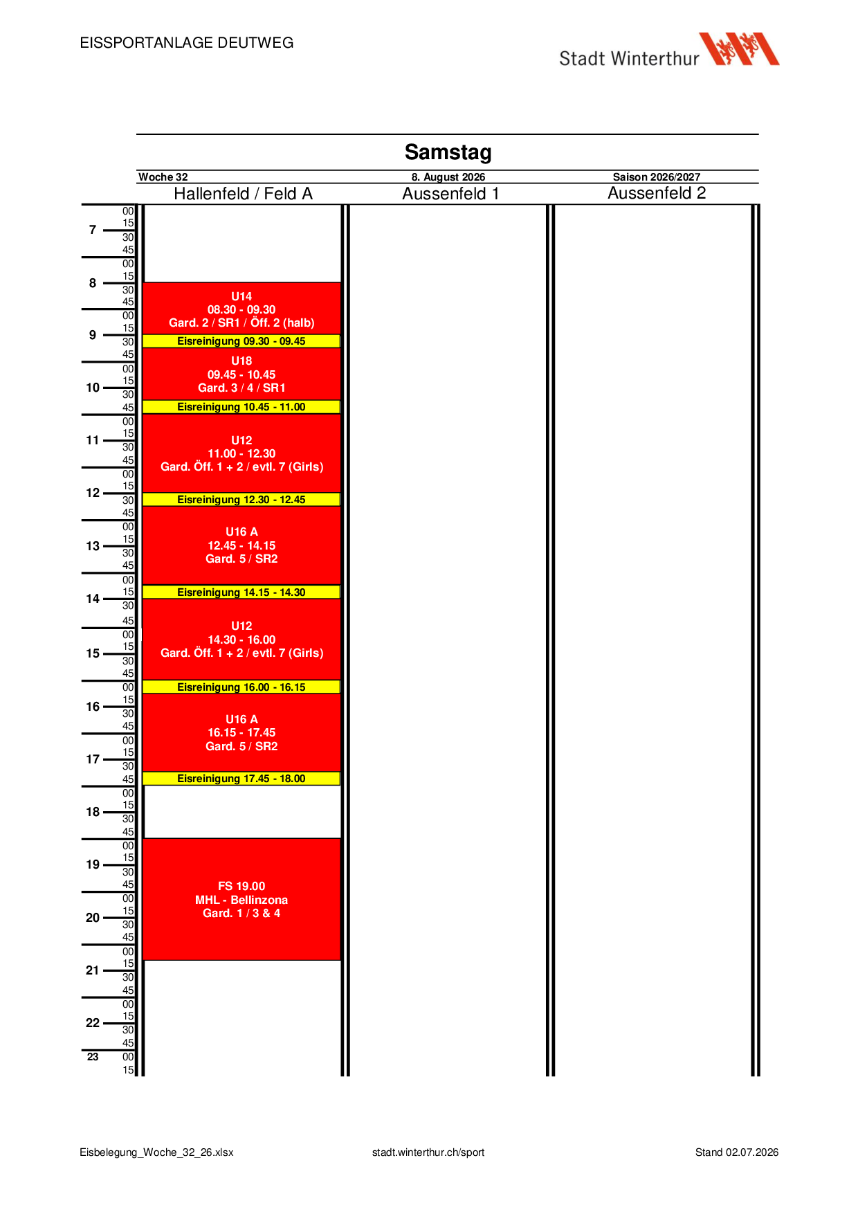 Samstag, 08.08.2026